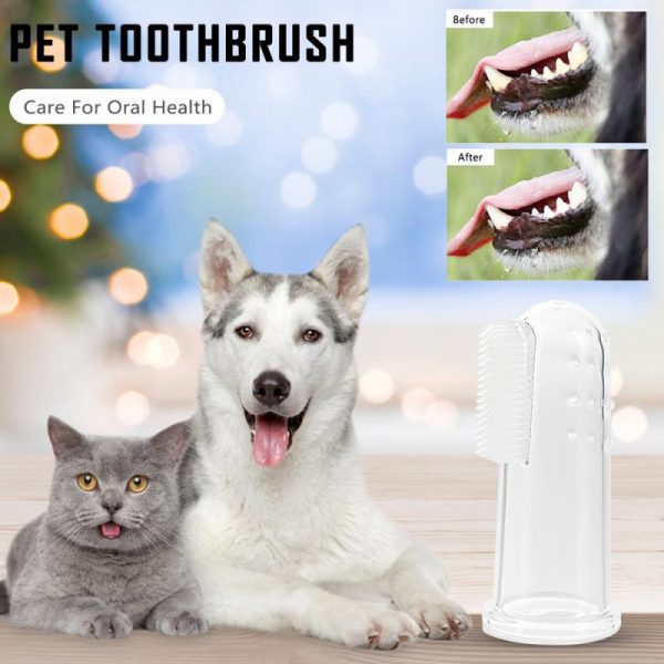 1 Ultra Soft Finger Brush Pet Toothbrush Plush Dog Plus Bad Breath Care Tartar Dog Cat Cleaning Supplies Dog Toothbrushes