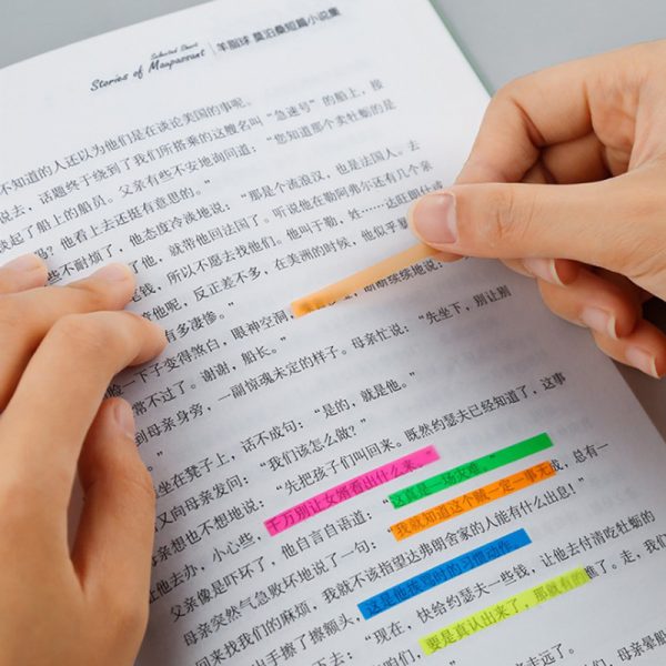 160/300pcs Color Transparent Fluorescent Index Tabs Flags Sticky Note for Page Marker Planner Stickers Office School Stationery