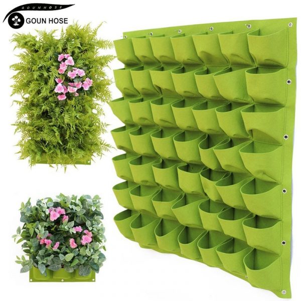 2/81 Green Wall Hanging Planting Bags Flower Pot Grow Bag Garden Planter Vertical Suculentas Plant Pot Home Decor Accessories