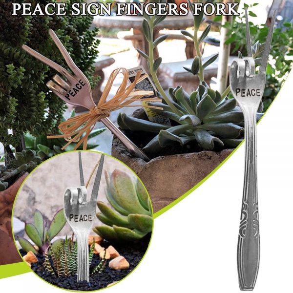 2021 Garden Decoration Fork Garden Marker Hippie Garden Art Re Purposed Flatwa Latware Grille Fork Statue Plant Decoration