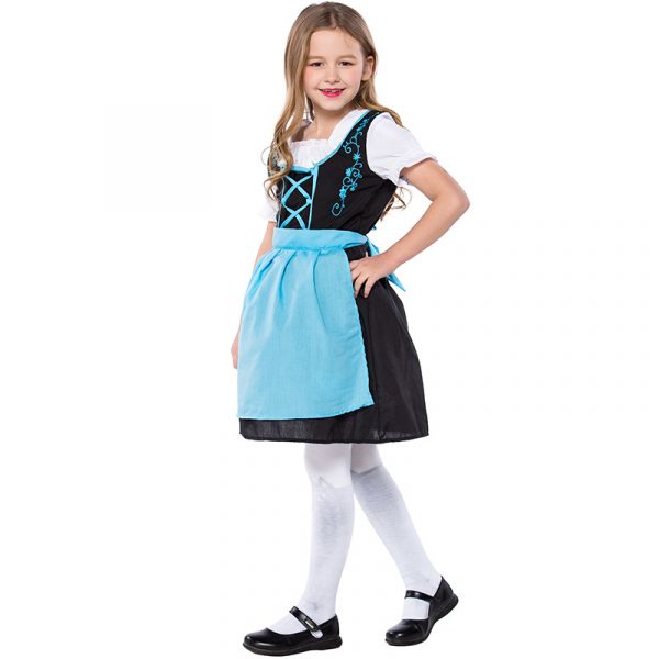 Girls Beer Costume Clothing German Beer Clothes Drama Stage Theater Children's Performance Clothes Halloween Dress for 95-145cm