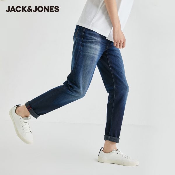 JackJones Men's Slim Fit Power Stretch Casual Washed & fading Tapered Jeans | 220332501