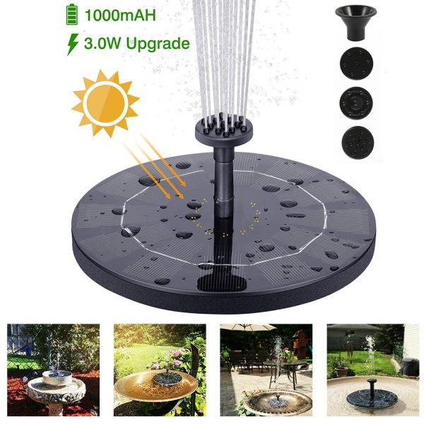 New Solar Water Fountain Pool Pond Waterfall Fountain Garden Decoration Outdoor Bird Bath Solar Powered Fountain Floating Water