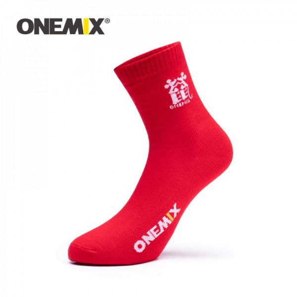 ONEMIX 2021 New Arrival Red Sport Socks High Quality Cotton Breathable Road Bicycle Socks Outdoor Sports Racing Cycling Sock