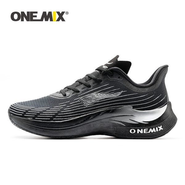 ONEMIX Marathon Running Shoes for Men Black Breathable Mesh Sneakers Luxury Brand Wear-resistant Outdoor Walking Men Sport Shoes