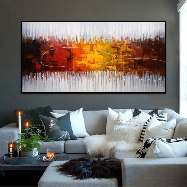 Oil Painting Handmade Abstract Modern Wall Art Canvas Picture Large Mural Living Room Home Wall Decoration