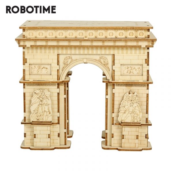 Robotime 118pcs DIY 3D Arc de Triomphe Wooden Puzzle Game Popular Toy Gift for Children Teen Adult TG502