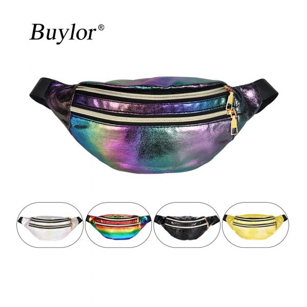 Buylor Waist bag  Laser Belt Bag  Holographic Fanny Pack  Designer Cute Waist Packs for Party, Travel