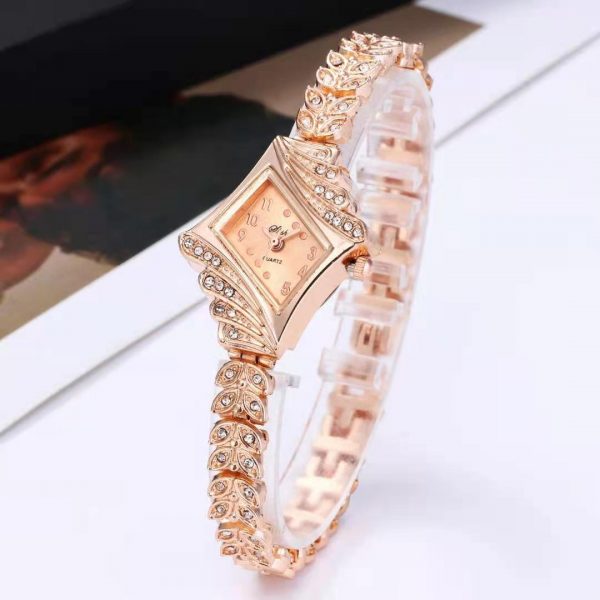 Fashion casual ladies quartz watch small dial steel strap vintage luxury watch ladies belt watch rhinestone calendar watch