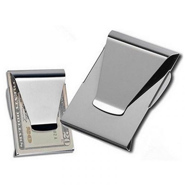 SANWOOD Stainless Steel ID Card Folder Double Sided Wallet Holder Slim Money Clip geld klipp Wallet Clip Men Cash Wallet деньги