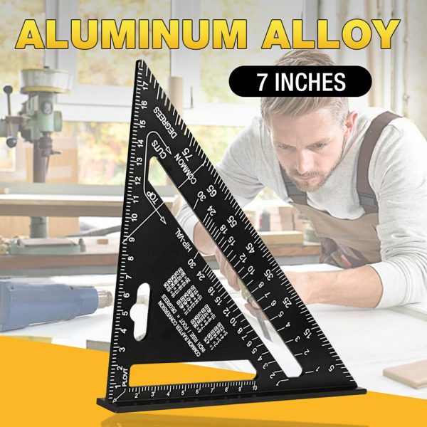 Triangle Ruler 7inch Aluminum Alloy Angle Protractor Speed Metric Square Measuring Ruler For Building Framing  Tools Gauges